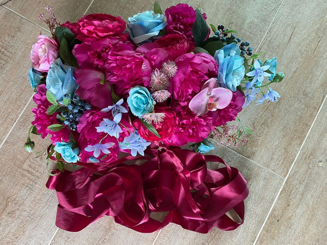 結婚花車裝飾花環車頭花車花優質絲花仿真花 其他 其他 Carousell