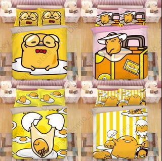 蛋黃哥  Gudetama 床單套裝 床上用品 床笠 四件套 枕套