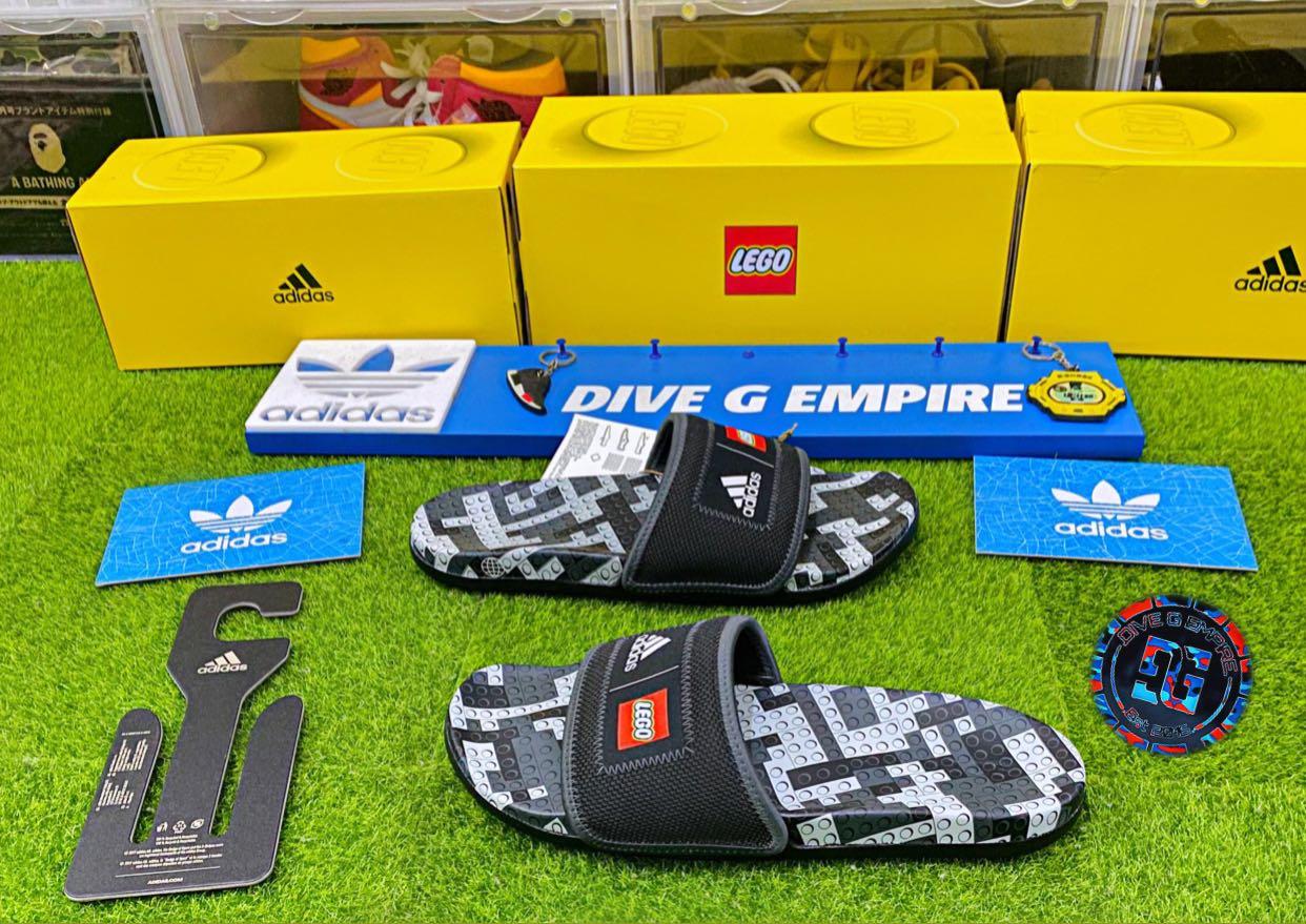 ADIDAS ADILETTE COMFORT LEGO SLIDES, Men's Fashion, Footwear, Flipflops ...