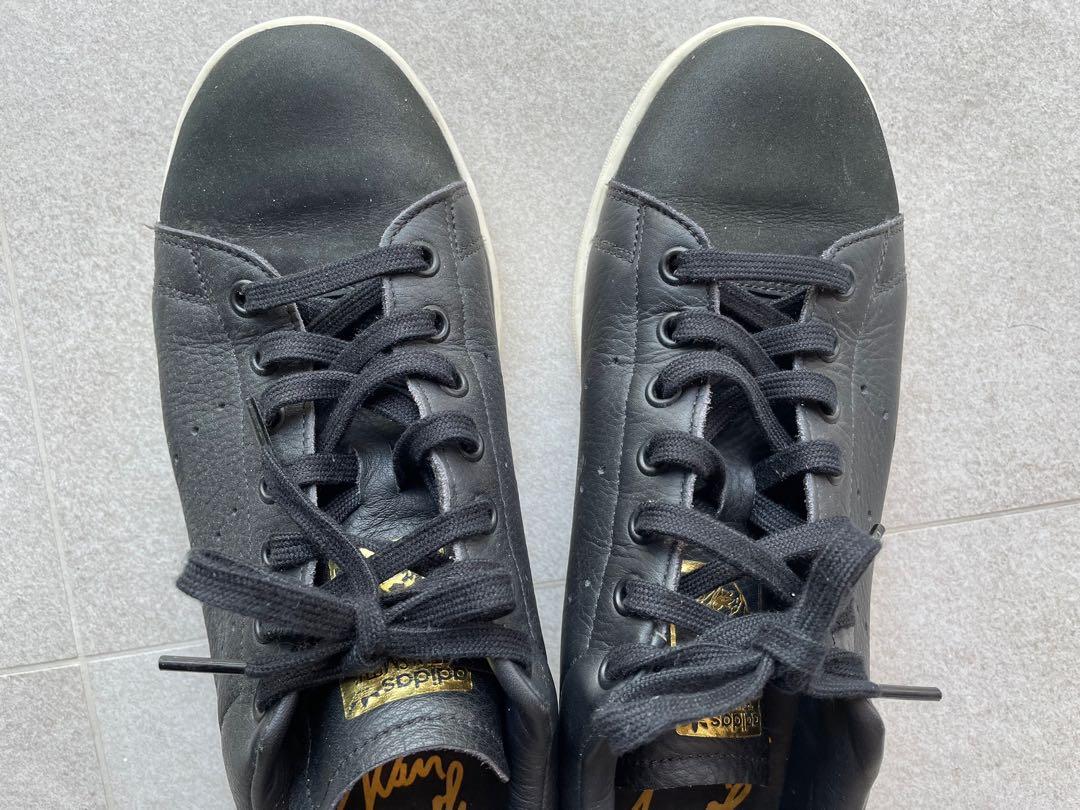 Adidas stan smith premium black hot sale