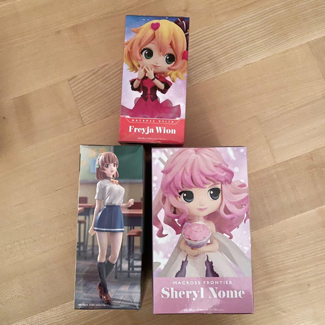 Assorted Authentic Figures (Category: Other Merchandise) located in Singapore. Submitted by livelight (Listing ID 1159659636, Image 4). Description: Authentic Figures from Japan Claw Machines. Qposket Marcos’s 40th Macross Frontiwr Sheryl Nome $35 Qposket Macross Delta Freyja Wion $28 Banpresto Bandai Osananajimi Ga Zettai Ni Makenai Love Comedy Kuroha Shida $20.