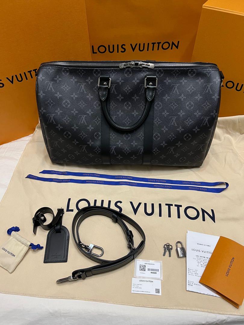 Authentic Louis Vuitton KEEPALL 45 Monogram Eclipse, Luxury, Bags & Wallets  on Carousell