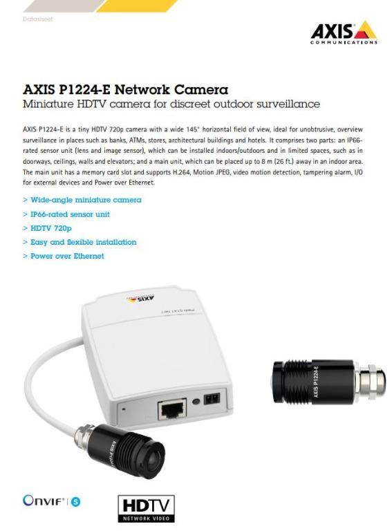 Axis P1224-E Network Camera 