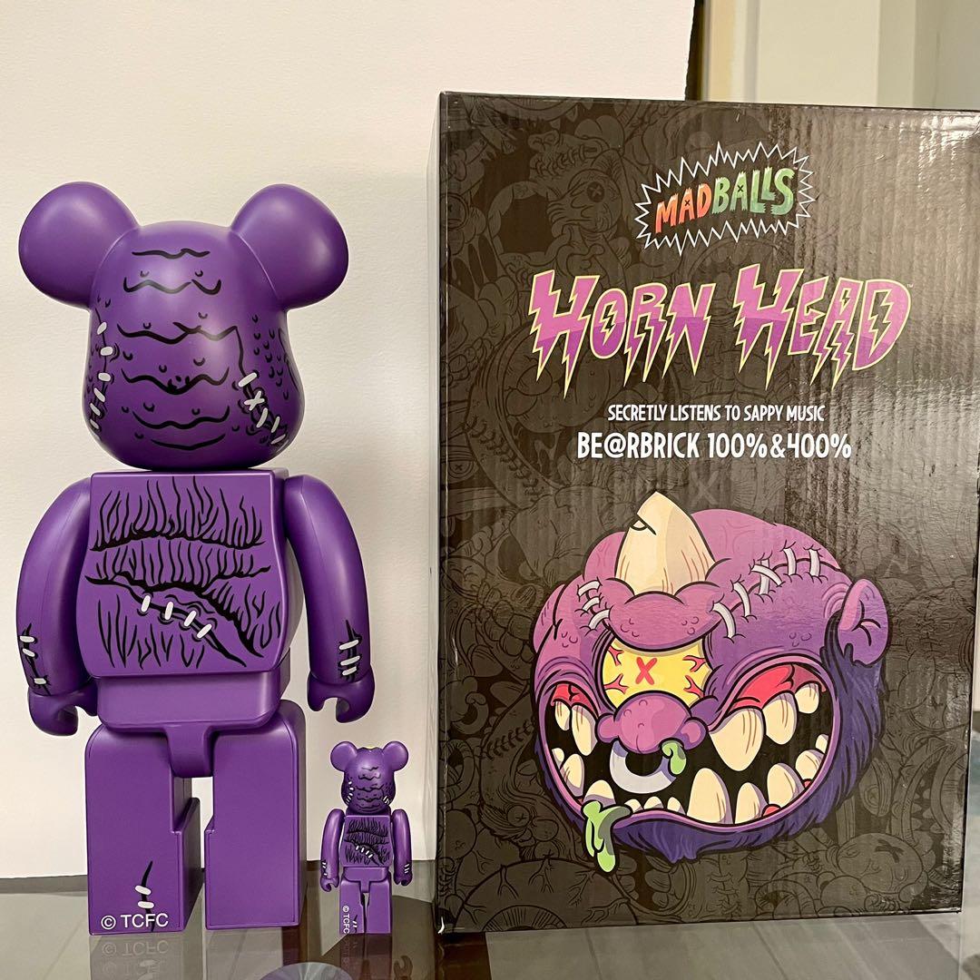 Bearbrick Be@rbrick Madballs Horn Head 400% + 100%