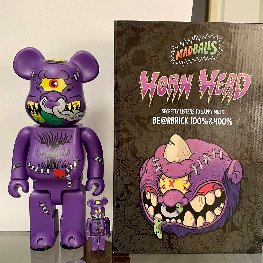 Bearbrick Be@rbrick Madballs Horn Head 400% + 100%