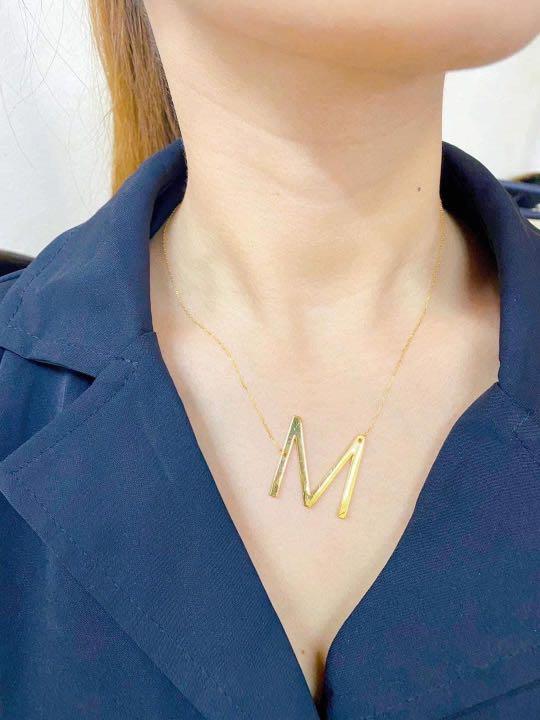Quality Gold 14KY Script Letter M Initial Pendant YC993M - Venable Jewelers