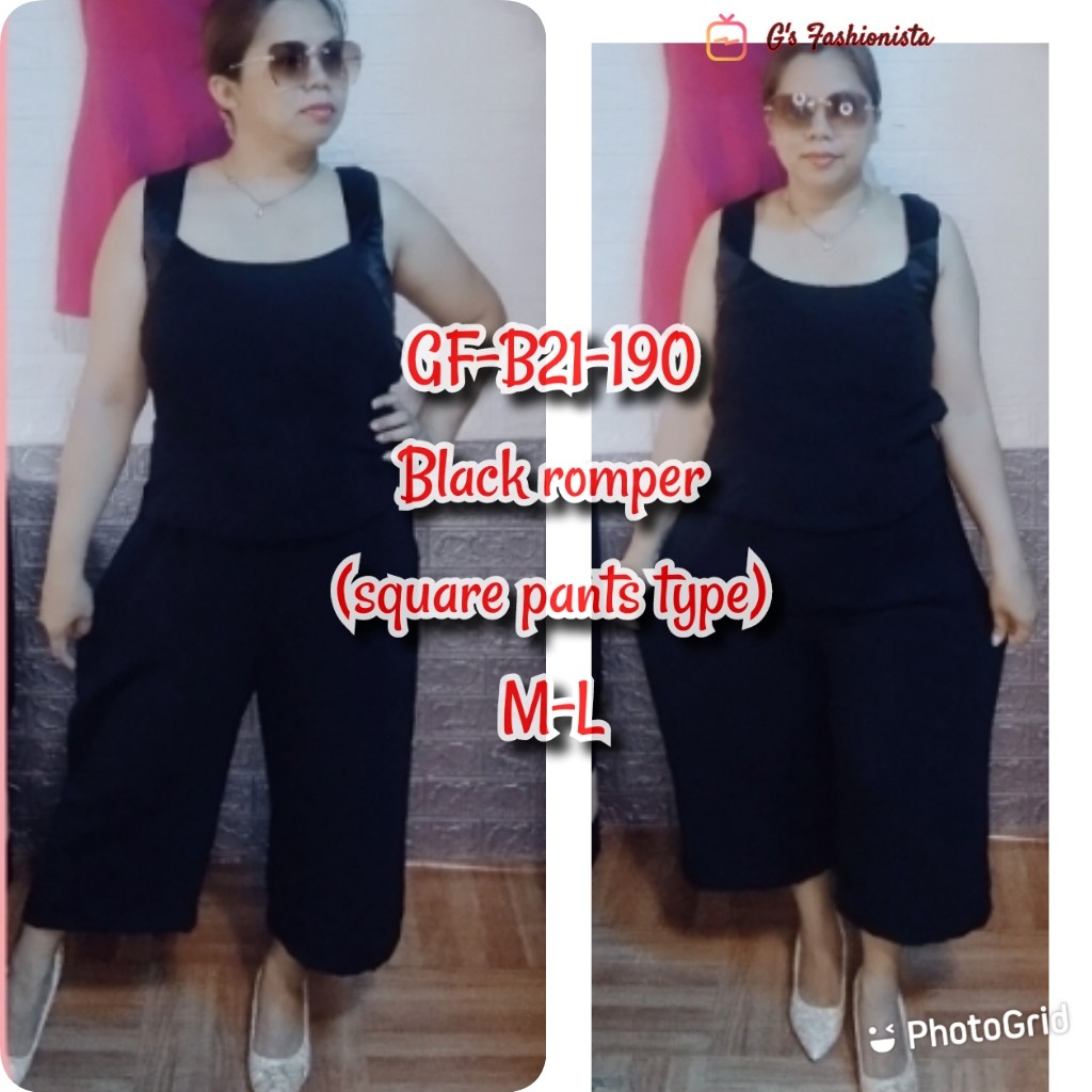 Bkack jumpsuit square pants type Women s Fashion Dresses Sets Jumpsuits on Carousell