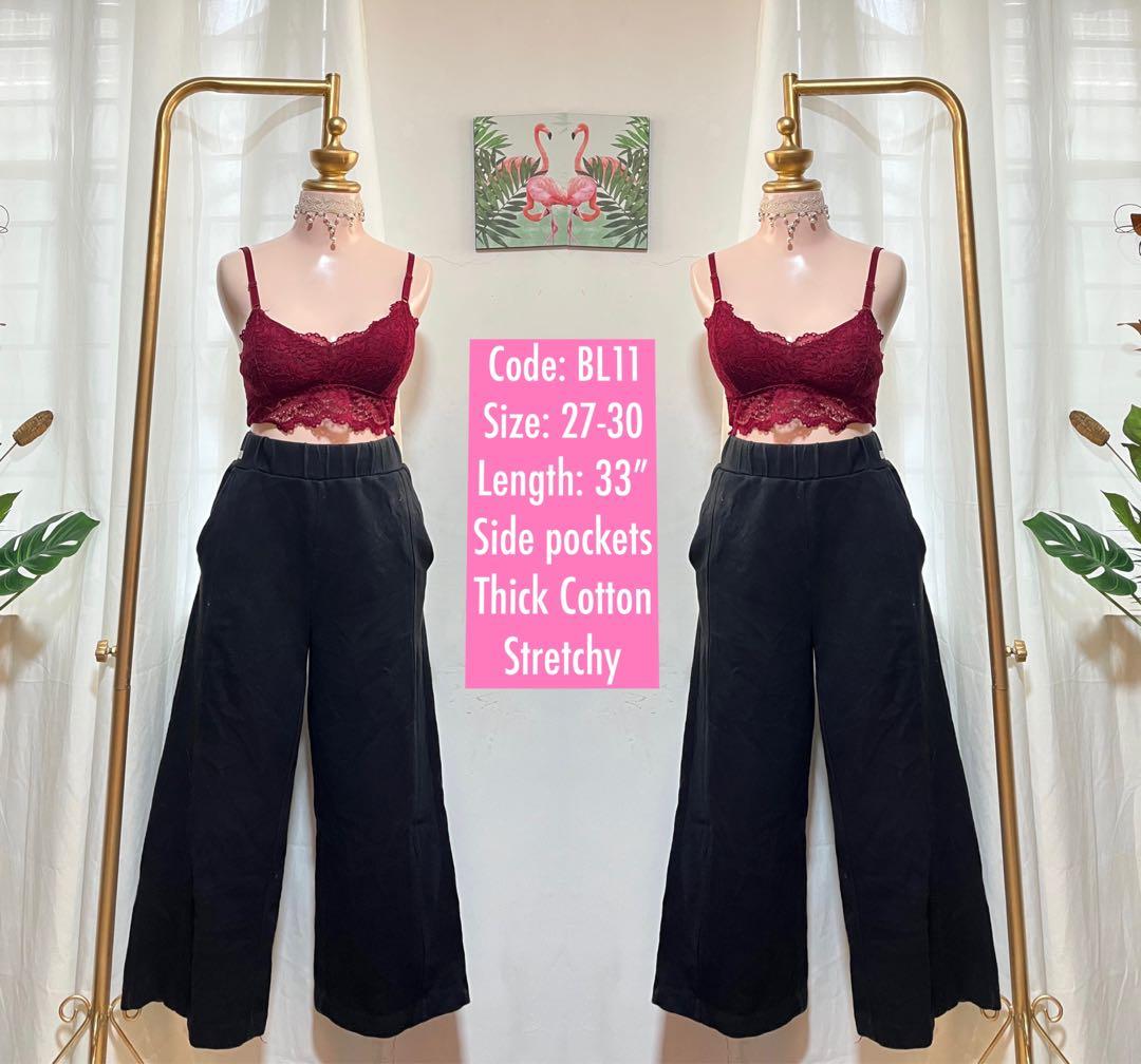 Black trouser semi formal wide leg baggy square pants Women s Fashion Bottoms Other Bottoms on Carousell