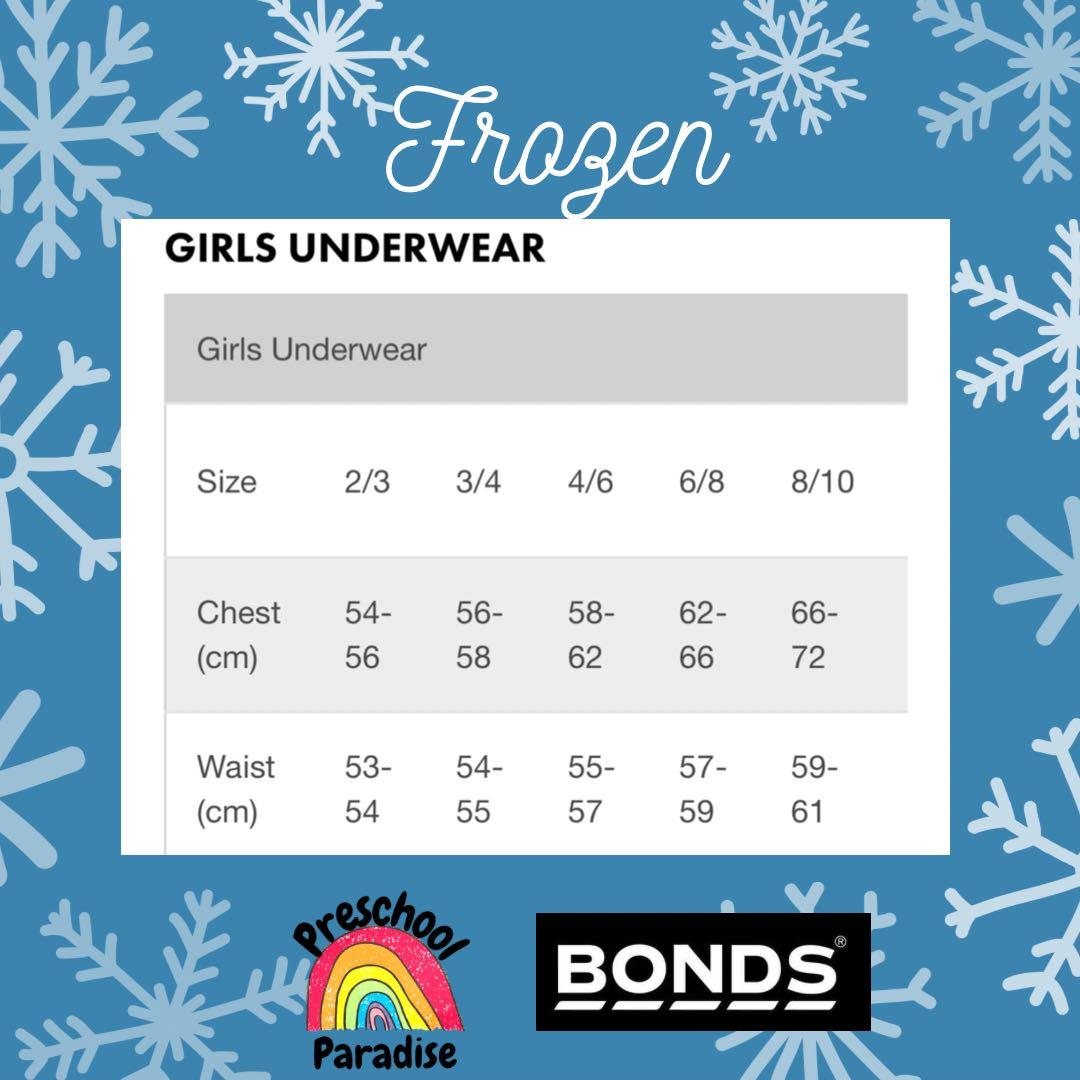 BONDS Frozen Girls Brief 4 Pack, UXL64R