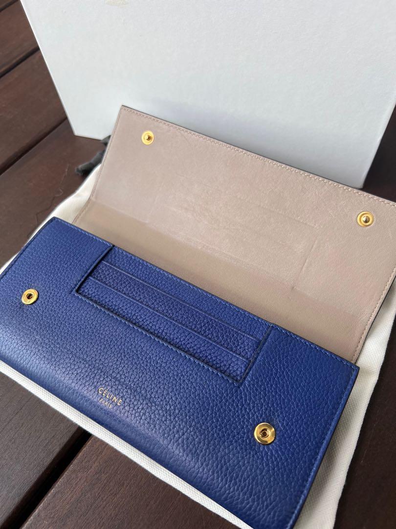Celine Large Flap Multifunction Long Wallet Indigo Blue Women s Fashion Bags Wallets Wallets Card Holders on Carousell