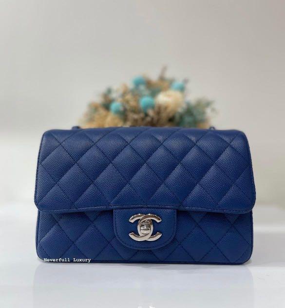 Reserved for an Aussie buyer - Chanel 18C mini rectangular light blue  caviar, Luxury, Bags & Wallets on Carousell
