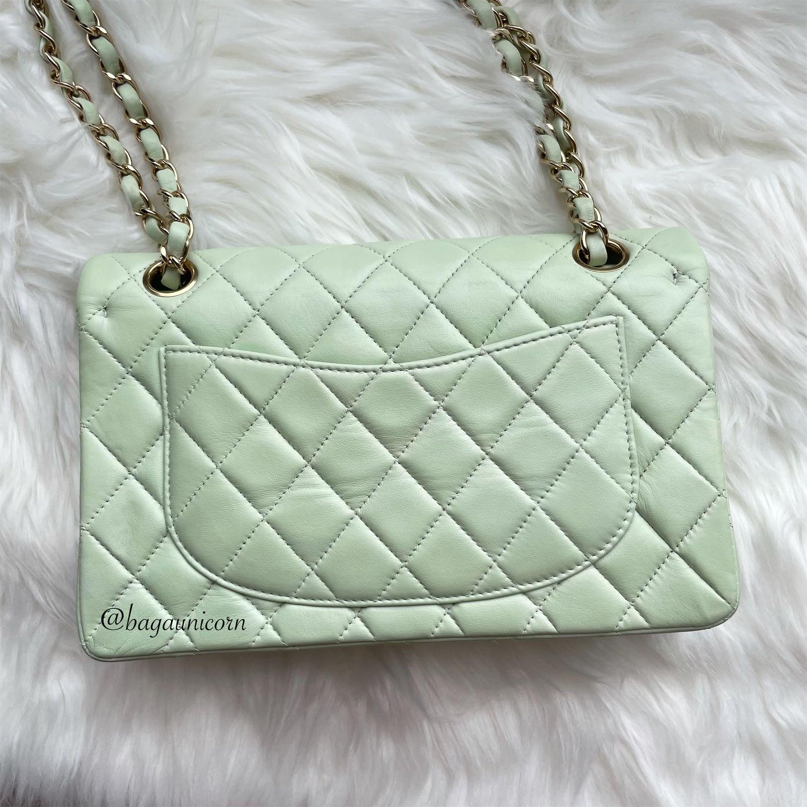 Chanel vintage classic flap mint green, Women's Fashion, Bags
