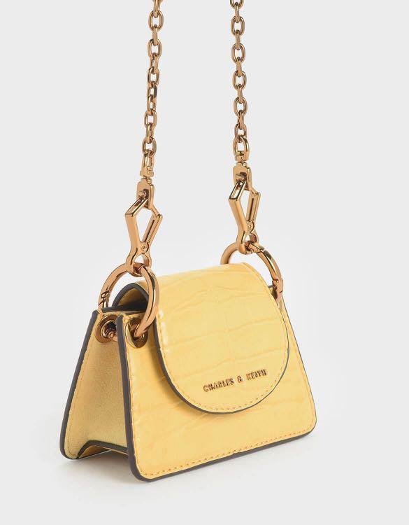 Chain Strap Charles And Keith Bag Yellow CHARLES KEITH BOW BUCKLE