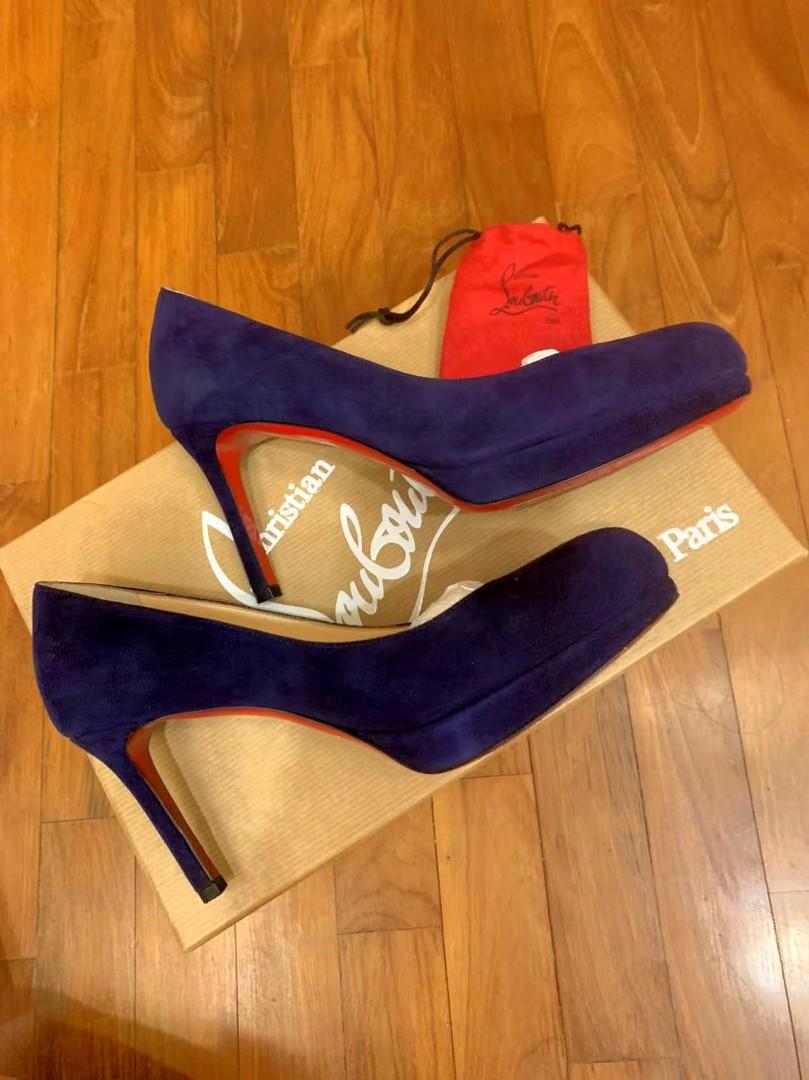 Christian louboutin suede heels sales