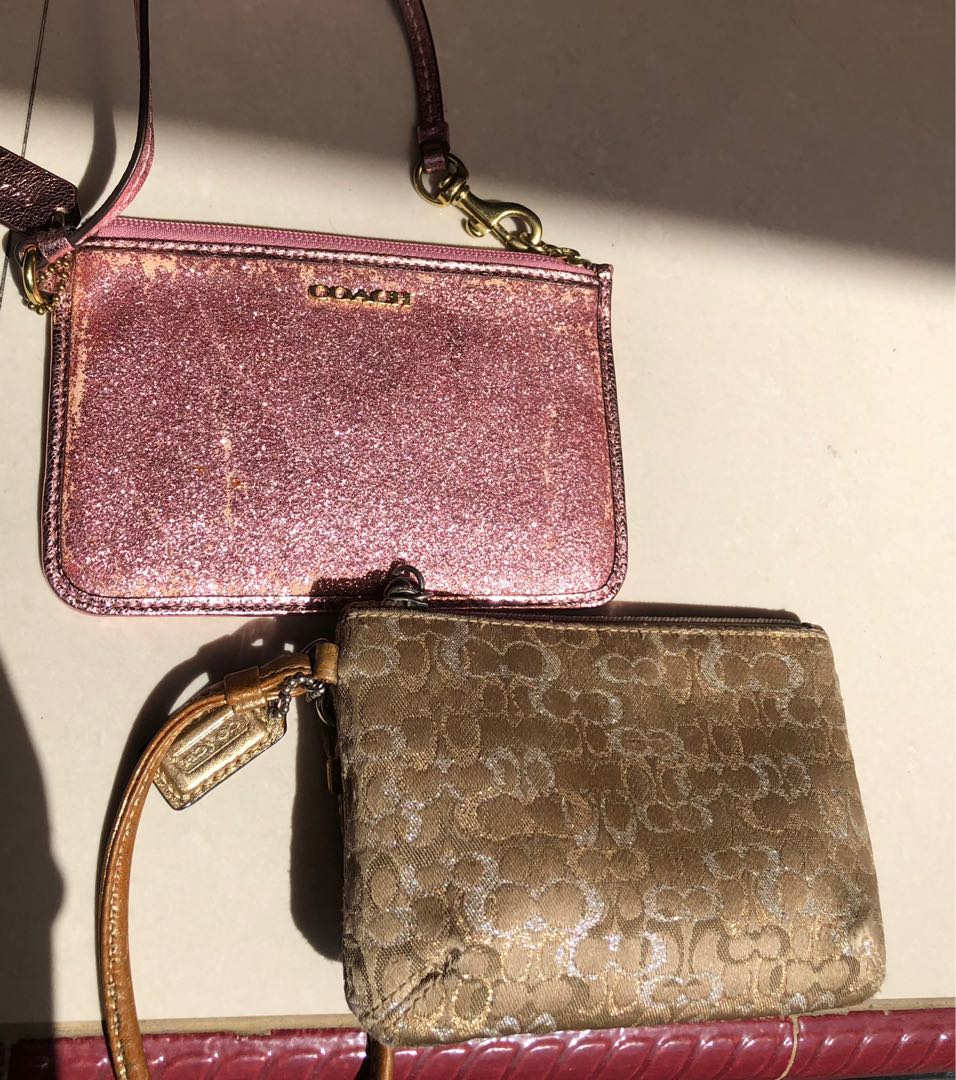 pink glitter coach purse