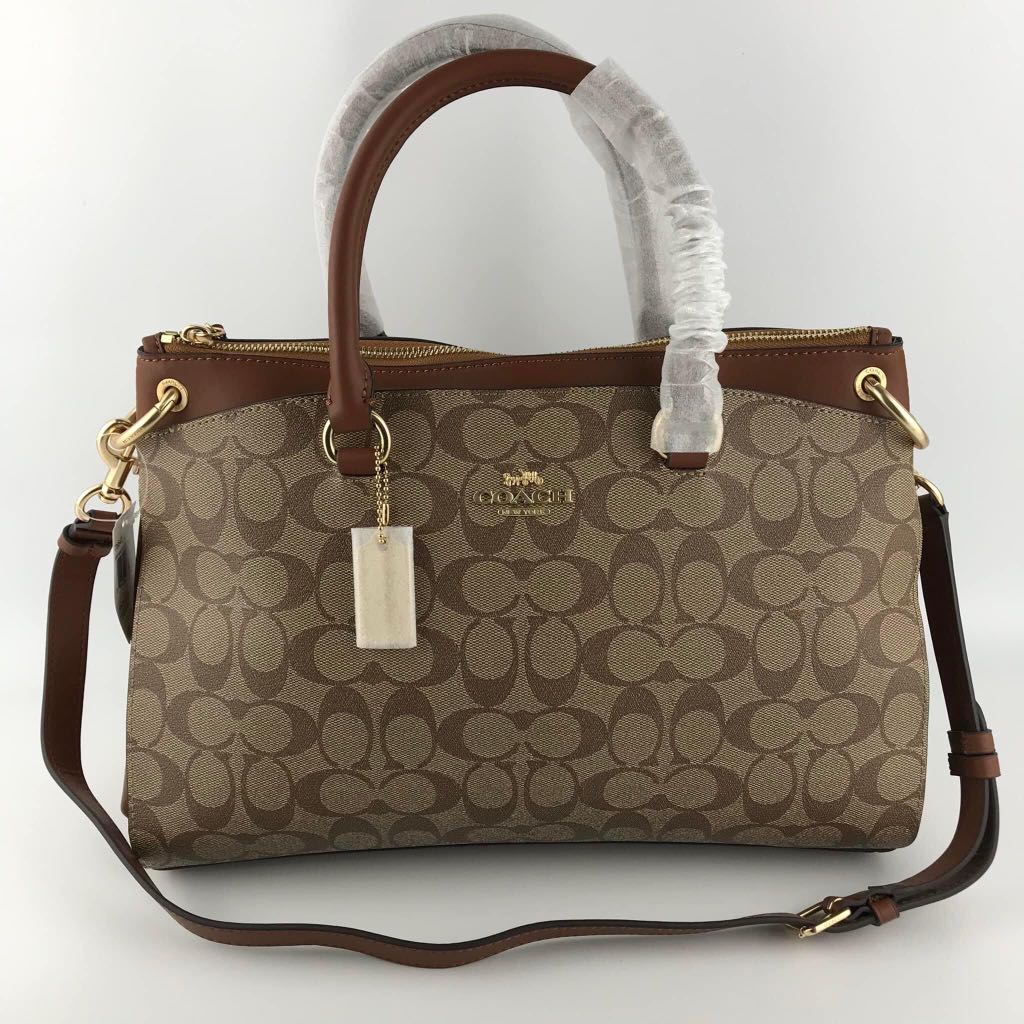 Coach Mia Satchel in Signature Canvas, Women's Fashion, Bags & Wallets