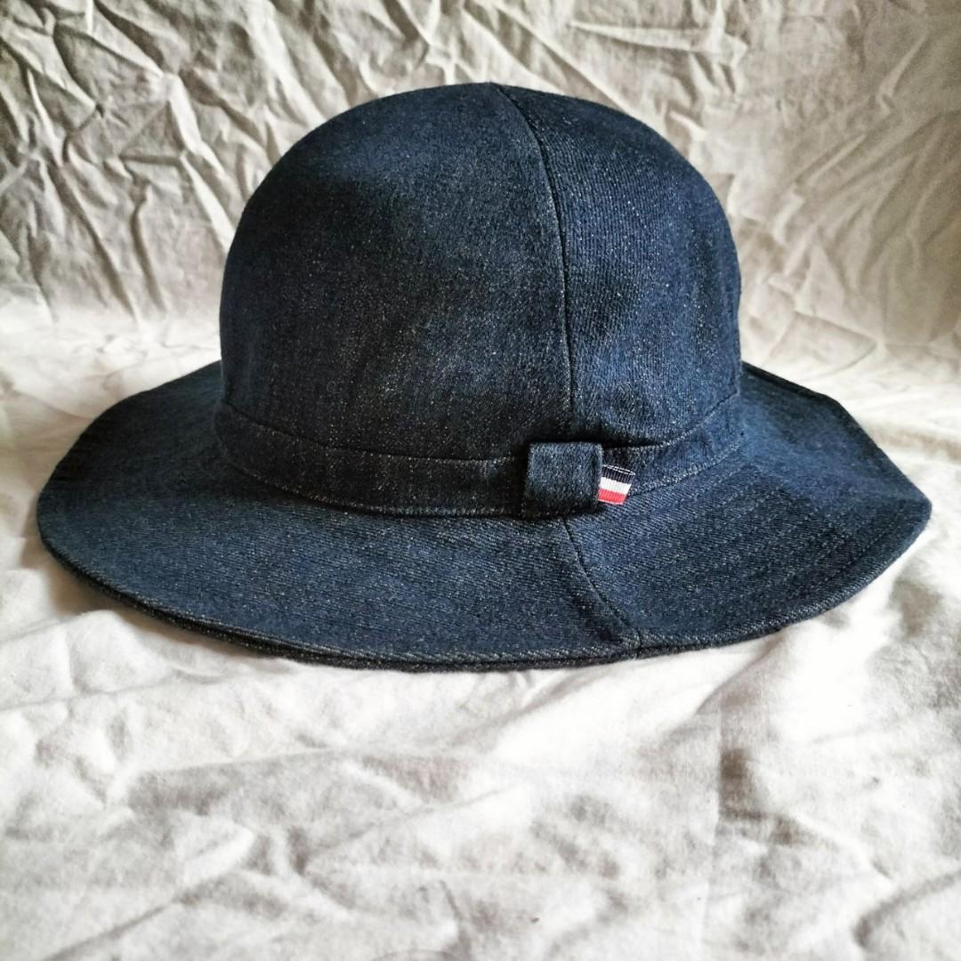 denim wide bucket hat, Fesyen Pria 