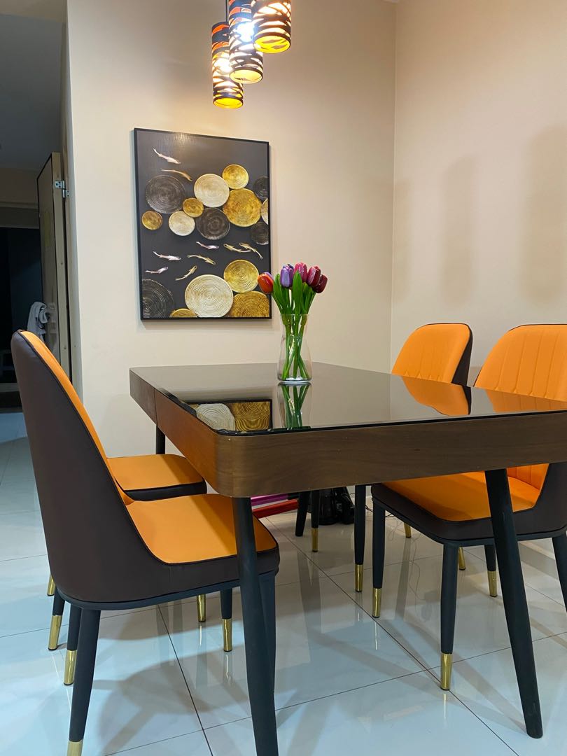 yellow dining sets