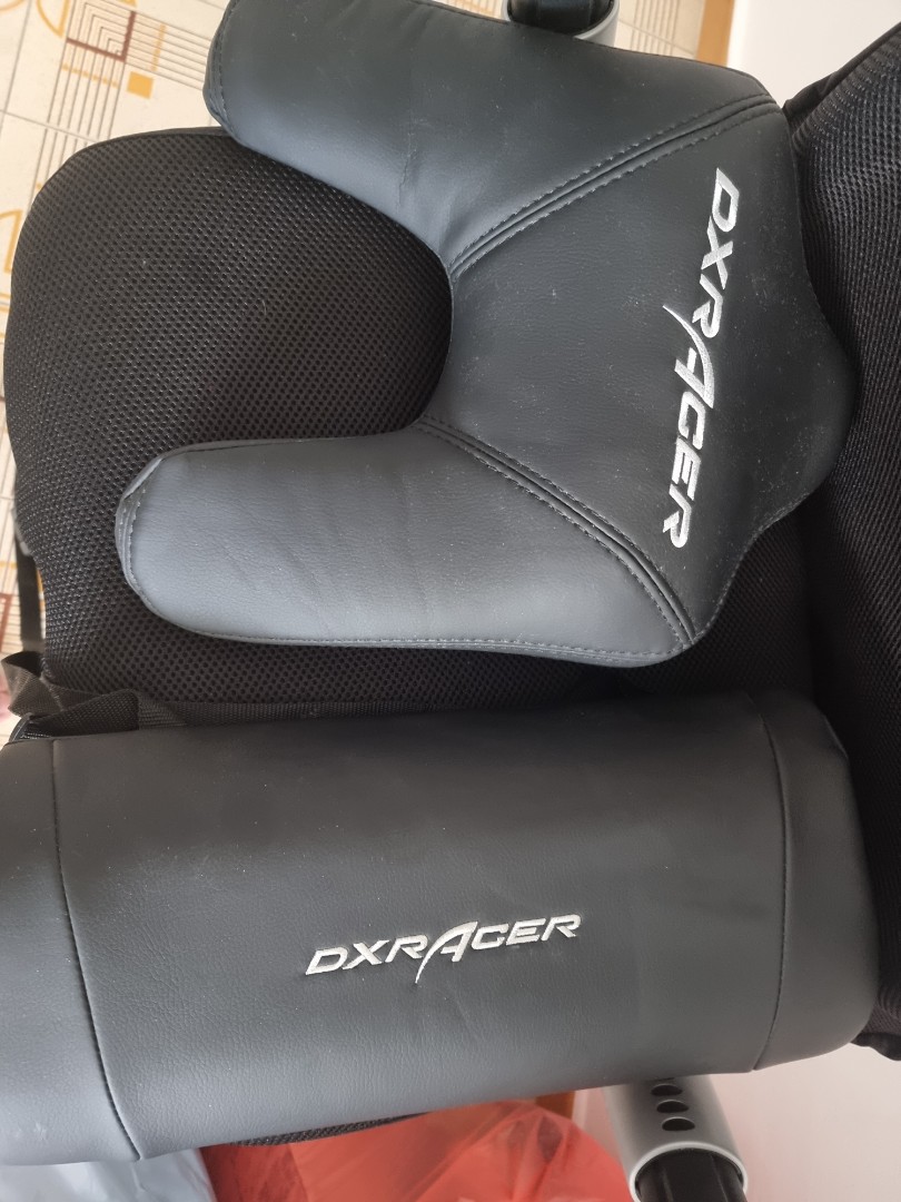 Dxracer tank headrest and lumbar cushion, Furniture & Home Living