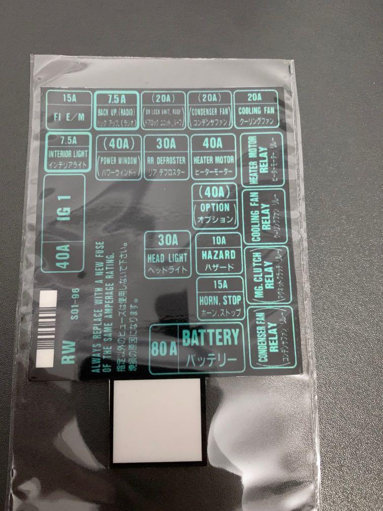 Ek4/Ek Honda fuse box sticker, Car Accessories, Accessories on Carousell
