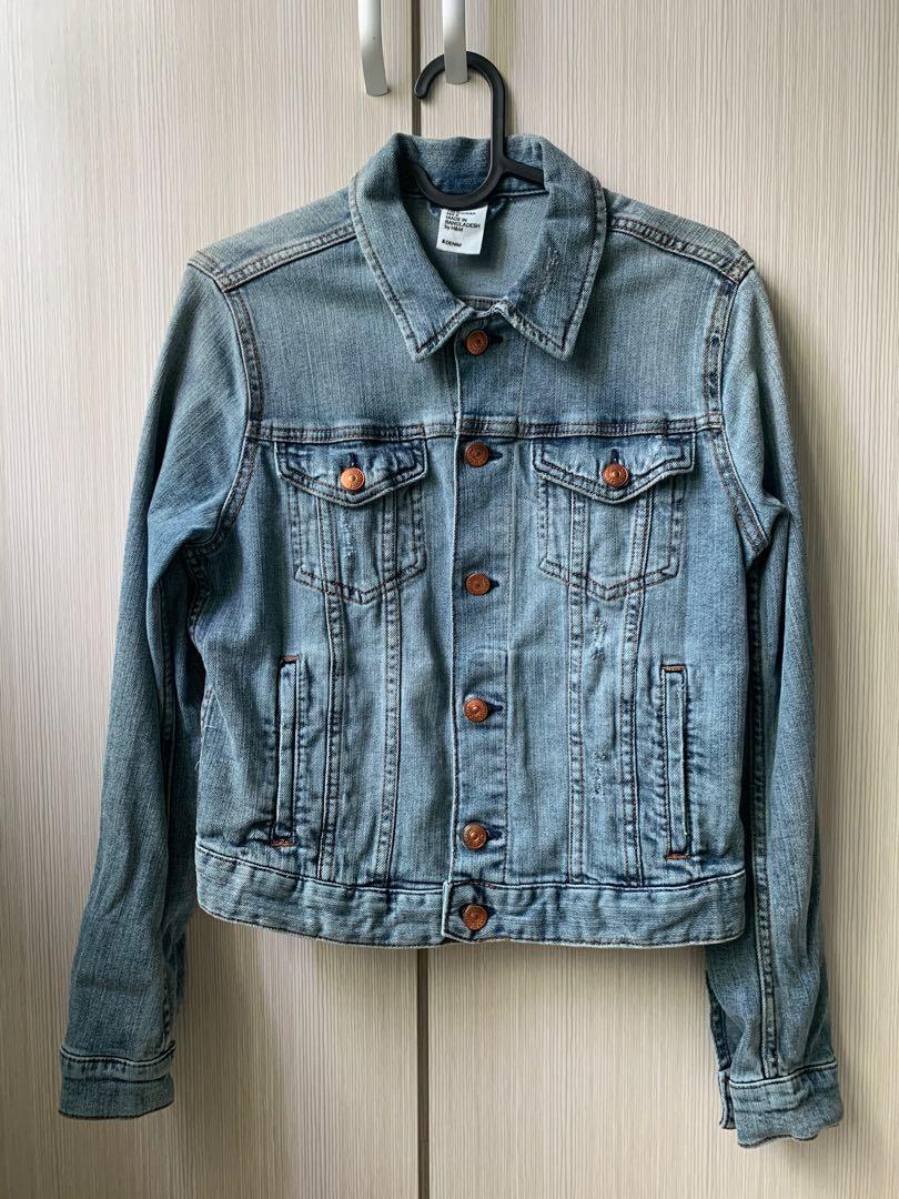 CLEARANCE H M Women Ripped Distressed Denim Jacket