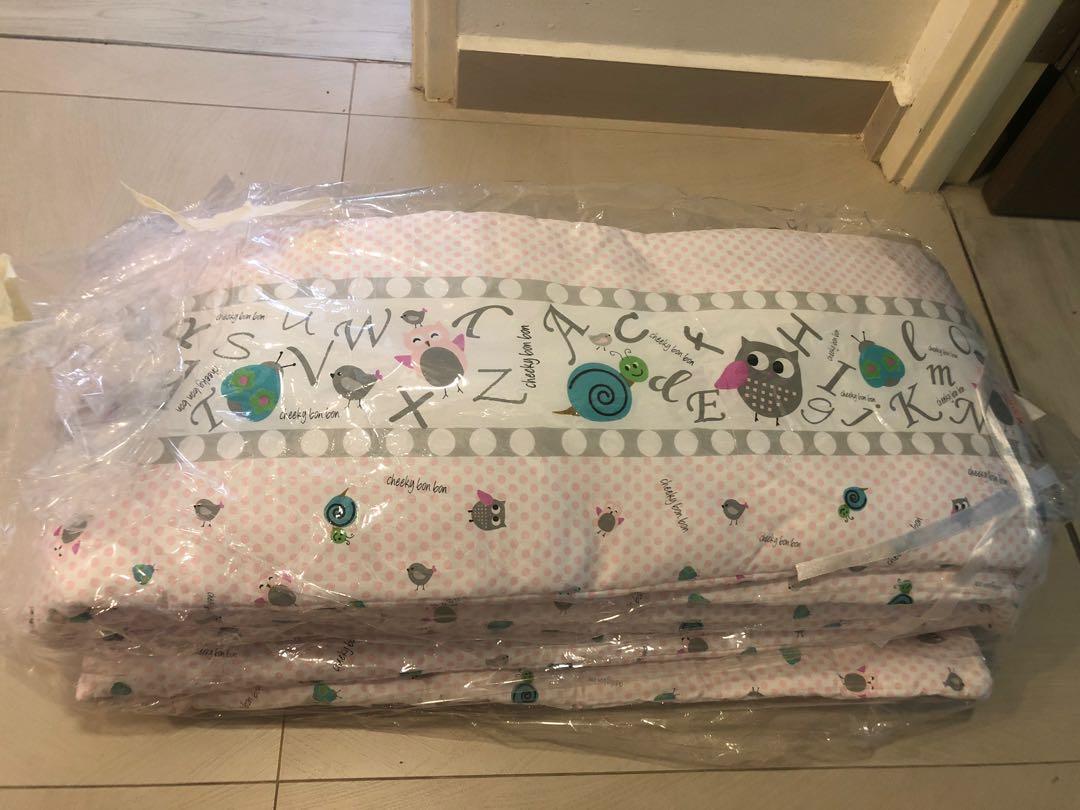 Cheeky Bon Bon Full length cot bumper pink, Babies & Kids, Baby