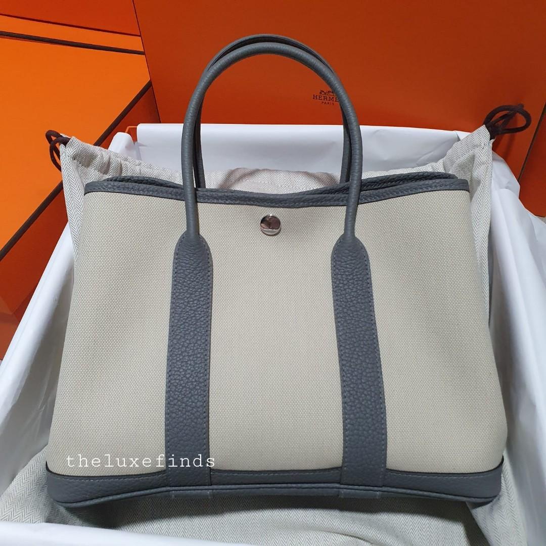 Hermes Garden Party 30 Grease, Grey, One Size