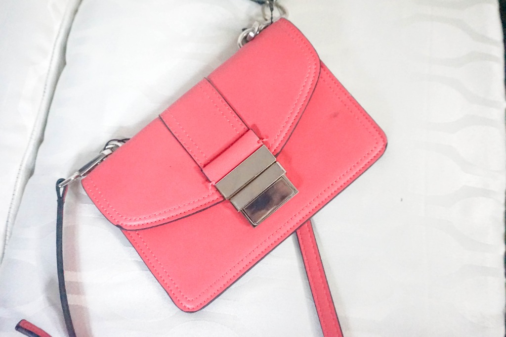 Zara pink clutch bag