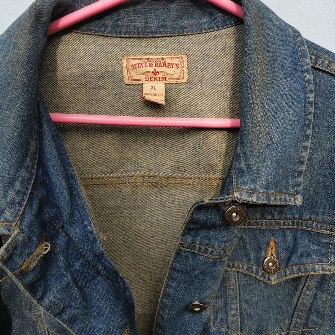 jaket denim jeans custom second 