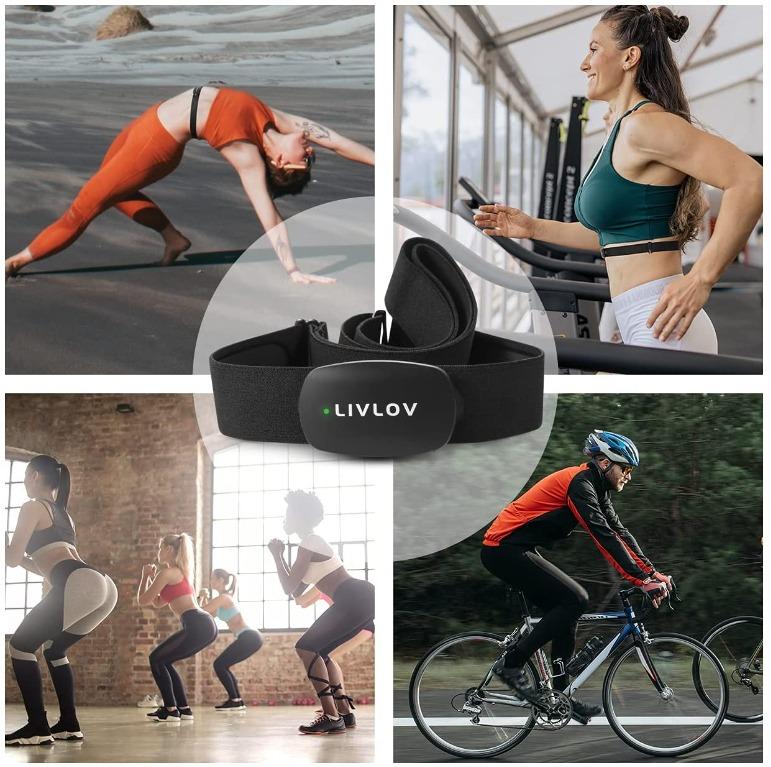 LIVLOV V6 Heart Rate Monitor Chest Strap, Bluetooth ANT+ Heart Rate