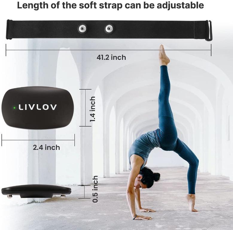 LIVLOV V6 Heart Rate Monitor Chest Strap, Bluetooth ANT+ Heart Rate