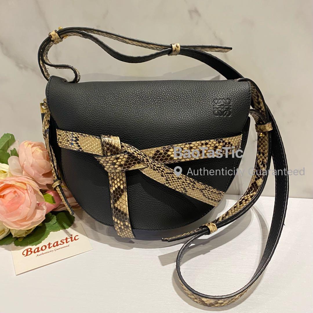 Loewe Gate Bag Small Python and Leather Luxury Bags Wallets on
