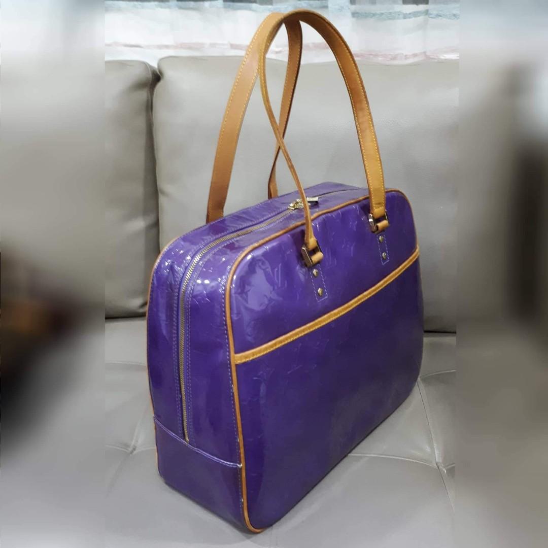 Louis Vuitton Louis Vuitton Sutton Purple Vernis Leather Large