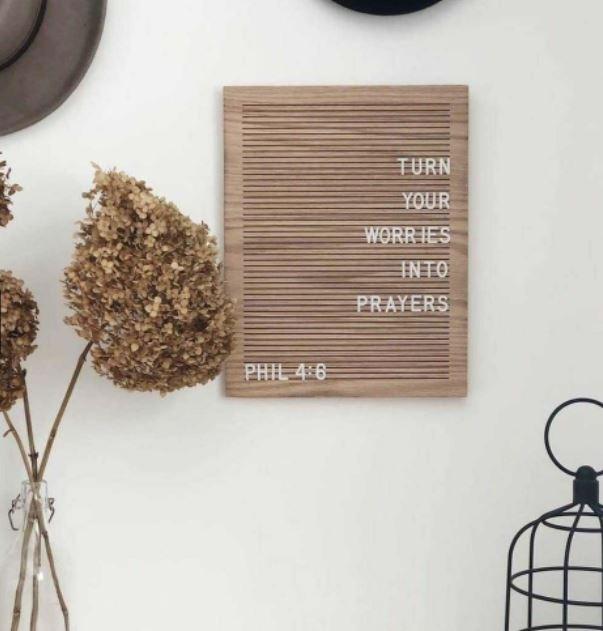 Message Board Letters Wooden Frame Oak Wood Felt Letter Message Board ...