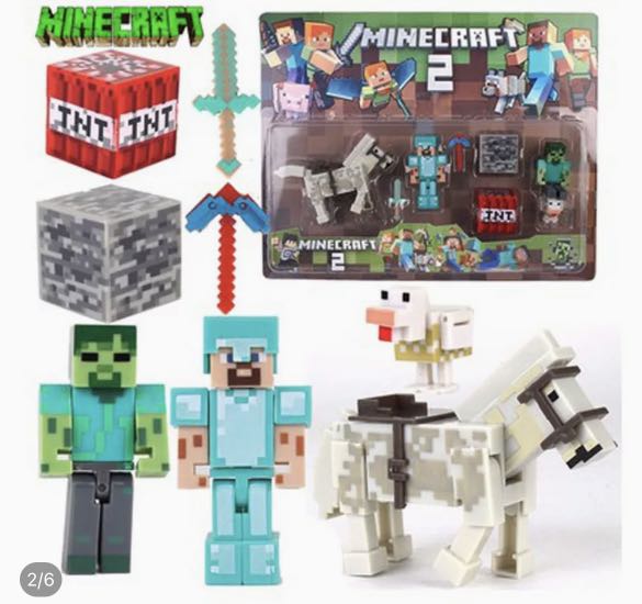 3D Minecraft Alex on Horse + Skeleton Bow Action Figures Birthday Cake  Toppers | eBay