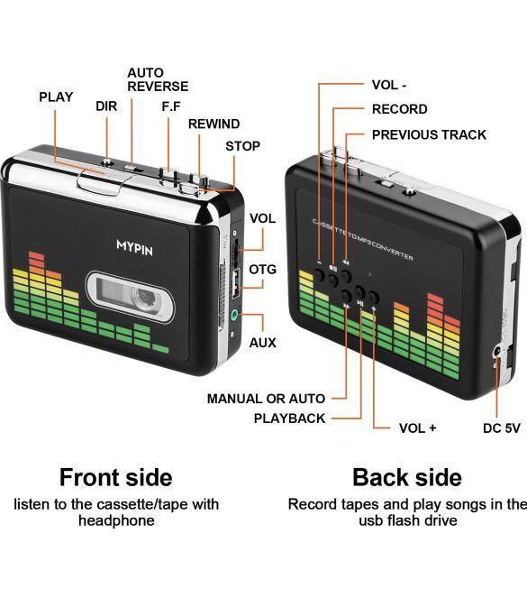 MYPIN Cassette to MP3 Converter, USB to MP3 cassette converter
