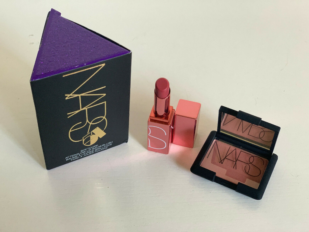 NARS AFTERGLOW LIP BALM & DOLCE VITA BLUSH FACE POWDER MINI DUO GIFT