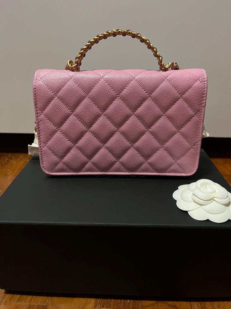 New Chanel Wallet on Chain with Top Handle Pink, Women's Fashion, Bags &  Wallets, Cross-body Bags on Carousell