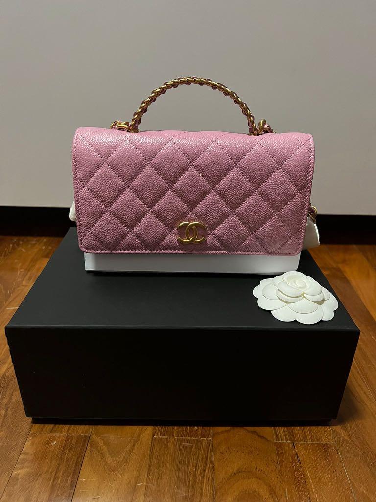 New Chanel Wallet on Chain with Top Handle Pink, Women's Fashion, Bags &  Wallets, Cross-body Bags on Carousell