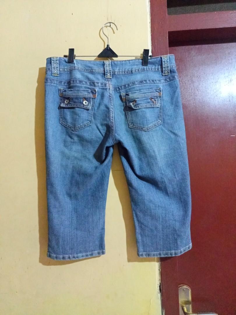 NOBO Blue high-waist denim 3/4pants 