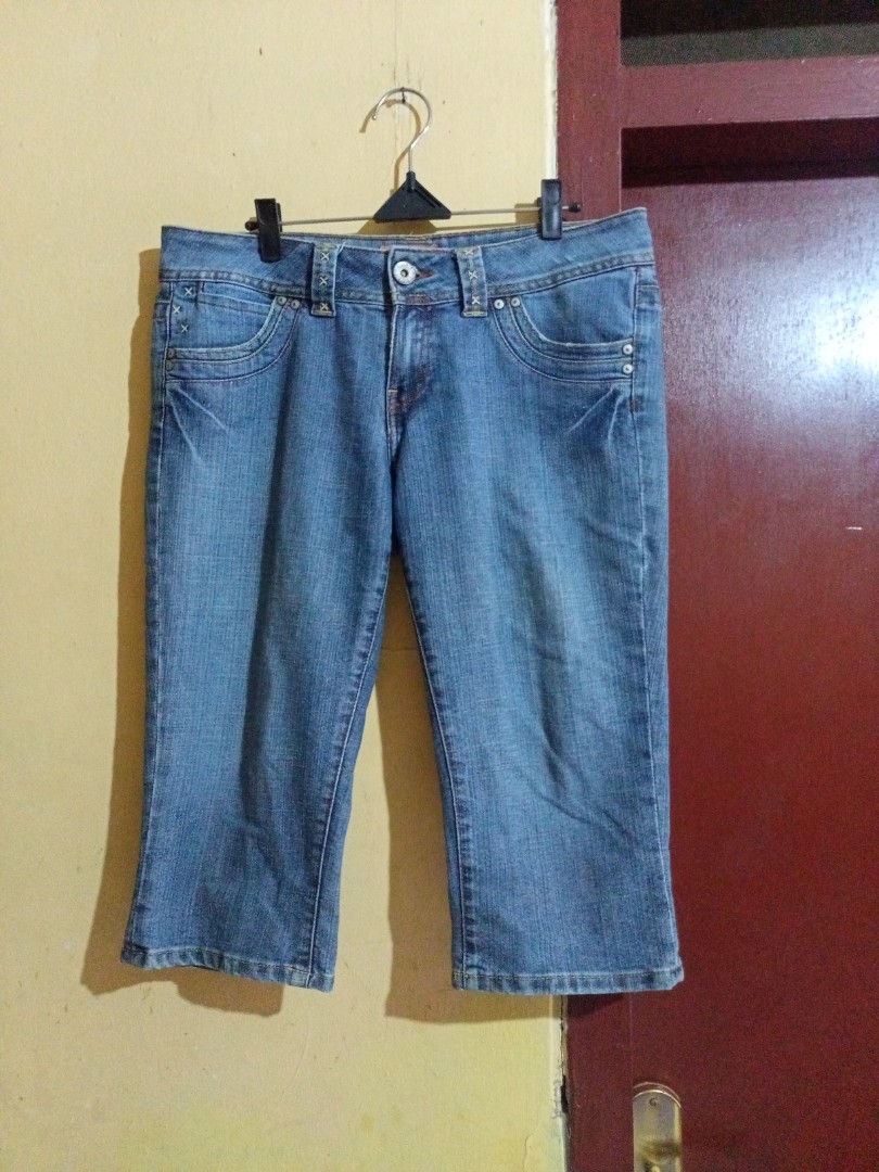 NOBO Blue high-waist denim 3/4pants 