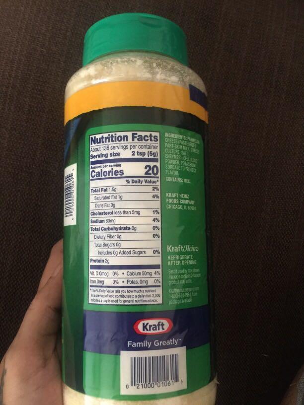 Original Kraft parmesan cheese from USA big bottle 680g, Food ...