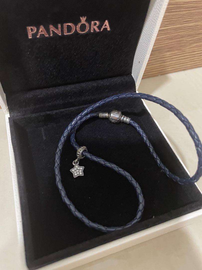 Pandora double woven leather bracelet Women s Fashion Jewelry