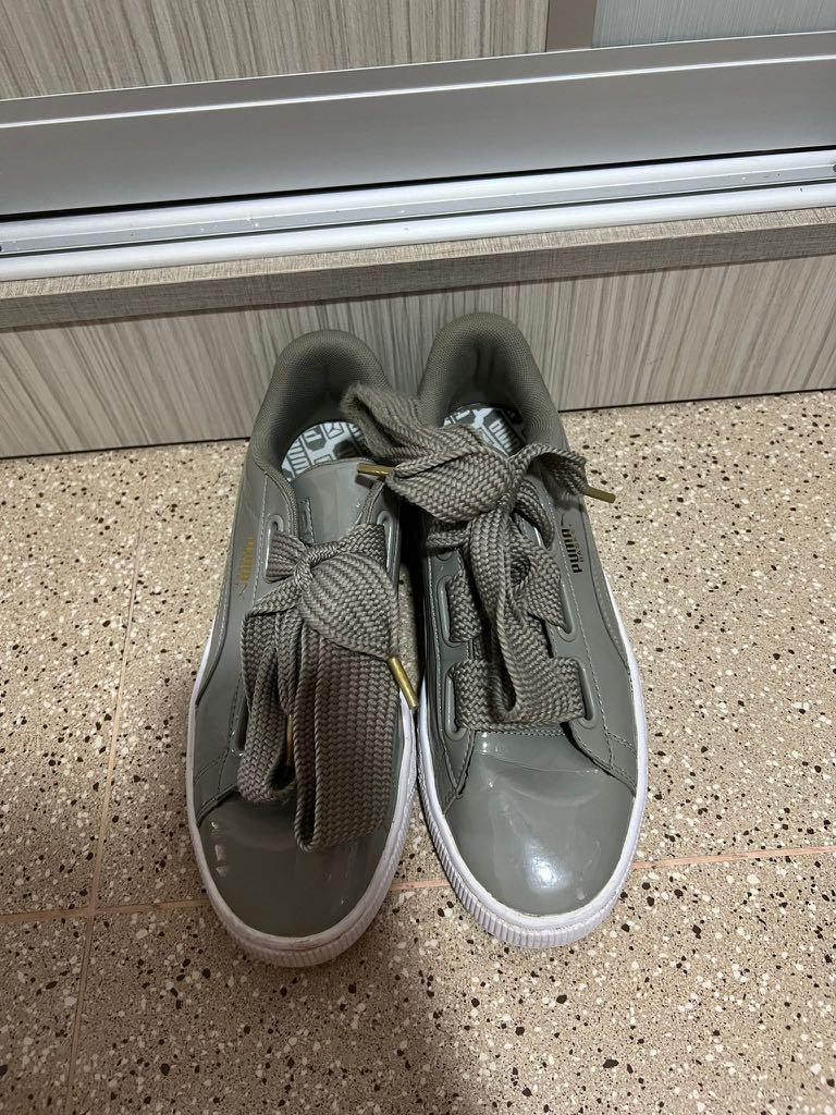 Puma Basket Heart Patent Trainers Women s Fashion Footwear
