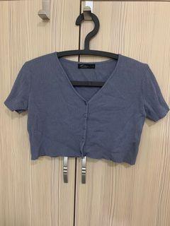 Queen shop 藍色短版上衣
