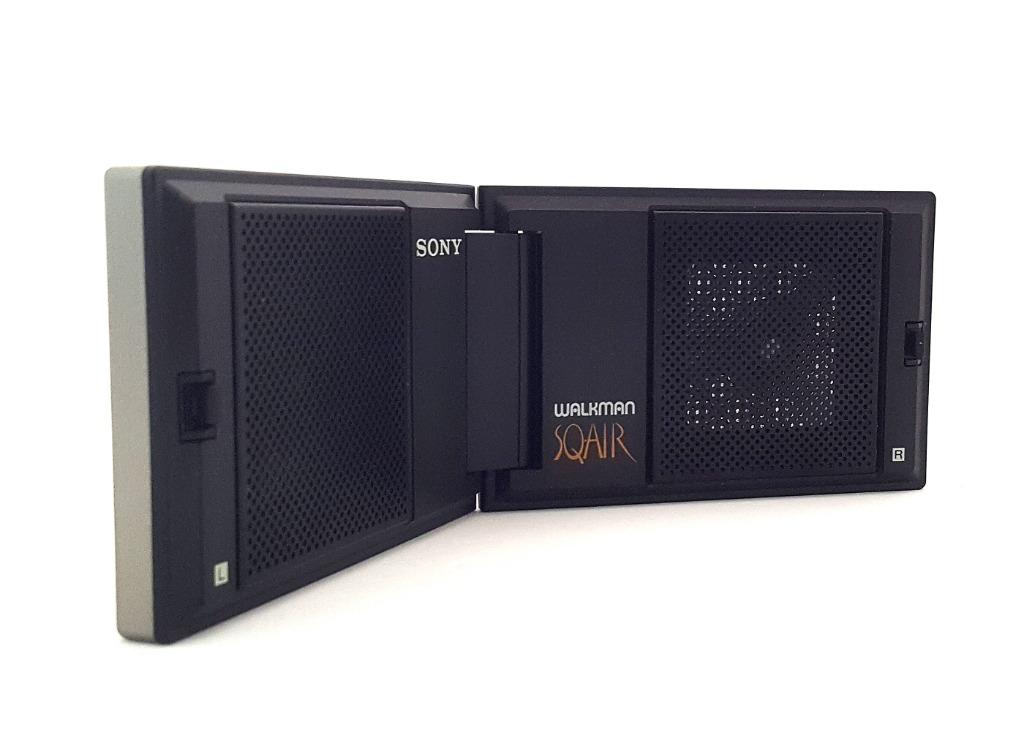 Rare! Vintage SONY SQAIR Walkman SS-WM20 Portable Folding Audio Speakers.  Made in Japan