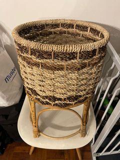 Rattan plant basket