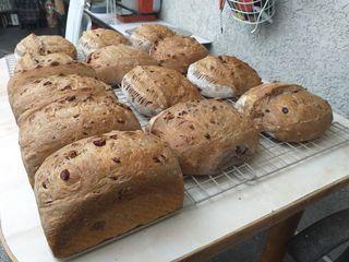 Rustic Artisan 'Milk-&-Butter-Enriched' Sourdough Loaves With Inclusions Of Cranberries & Walnuts