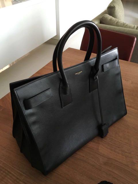 Saint Laurent Men's Sac de Jour Large Leather Tote Bag