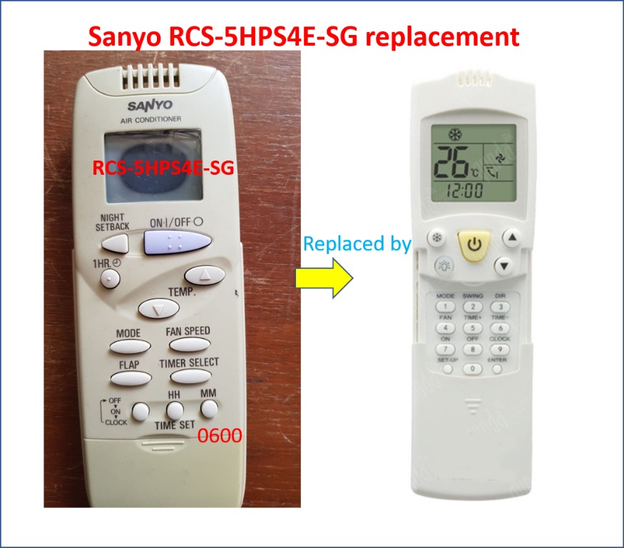 Sanyo RCS-5HPS4E-SG remote control replacement (0600), TV & Home ...